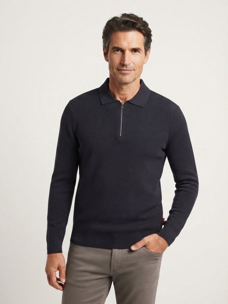 Pullover Chilesco, Baumwolle-Microfaser, blau meliert