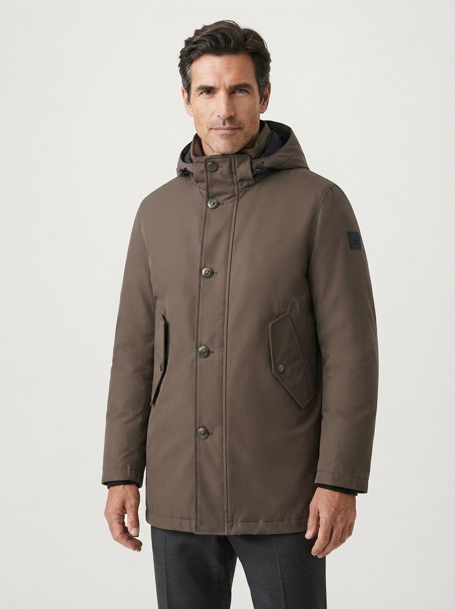Parka, Baumwolle-Mikrofaser, dunkelgrün