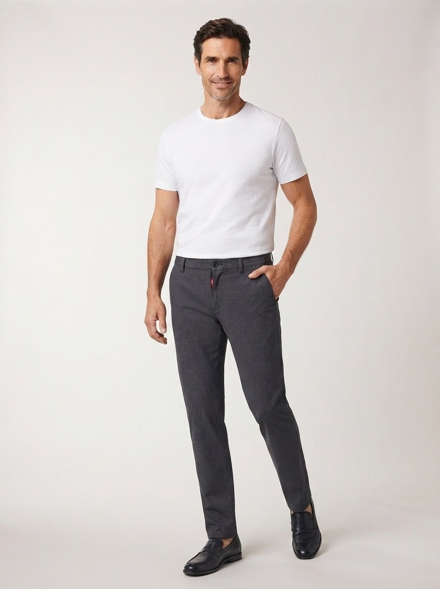 Chino Matthew, Modern Fit, dunkelblau meliert