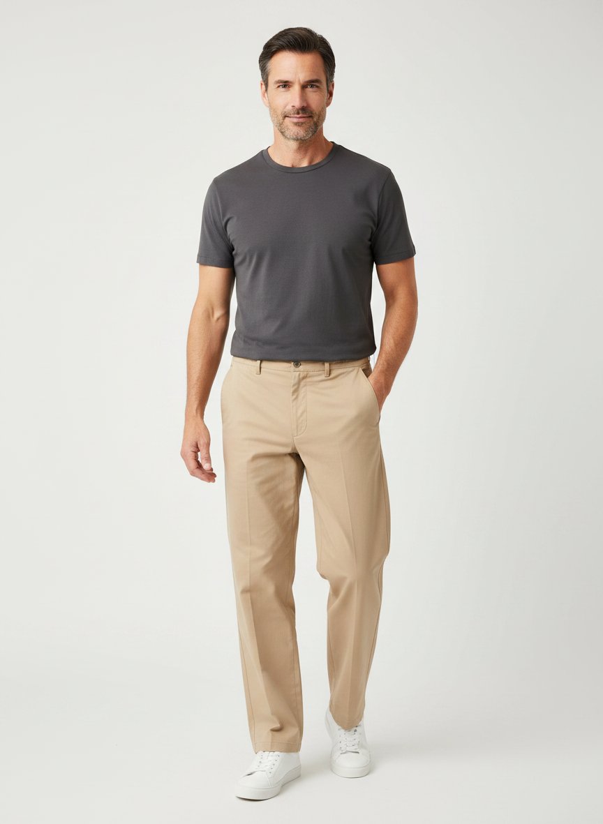 Chino Lead, Loose Fit, Baumwoll-Stretch, hellbraun