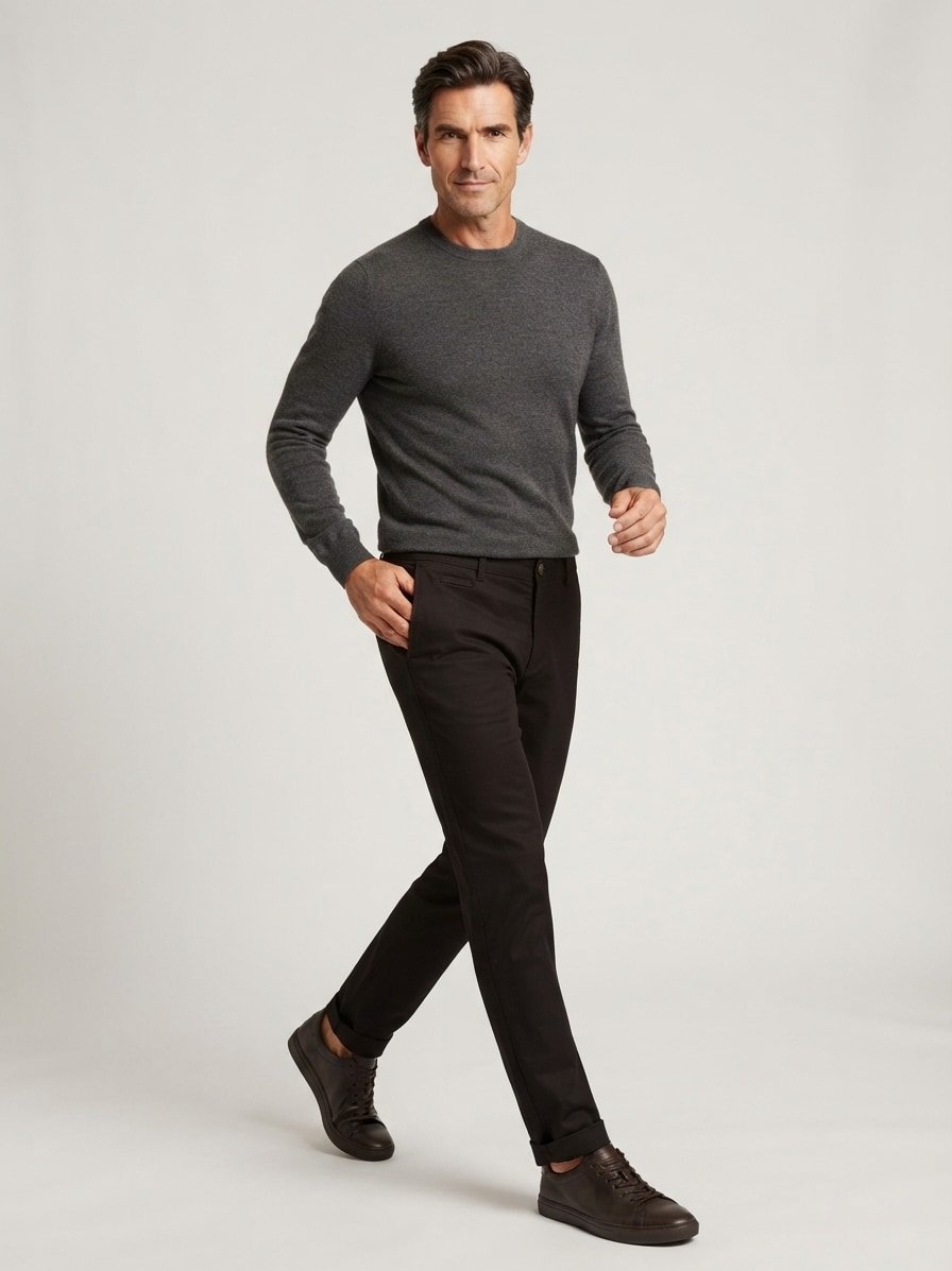 Hose, Modern Fit, Baumwoll-Stretch, dunkelbraun glencheck