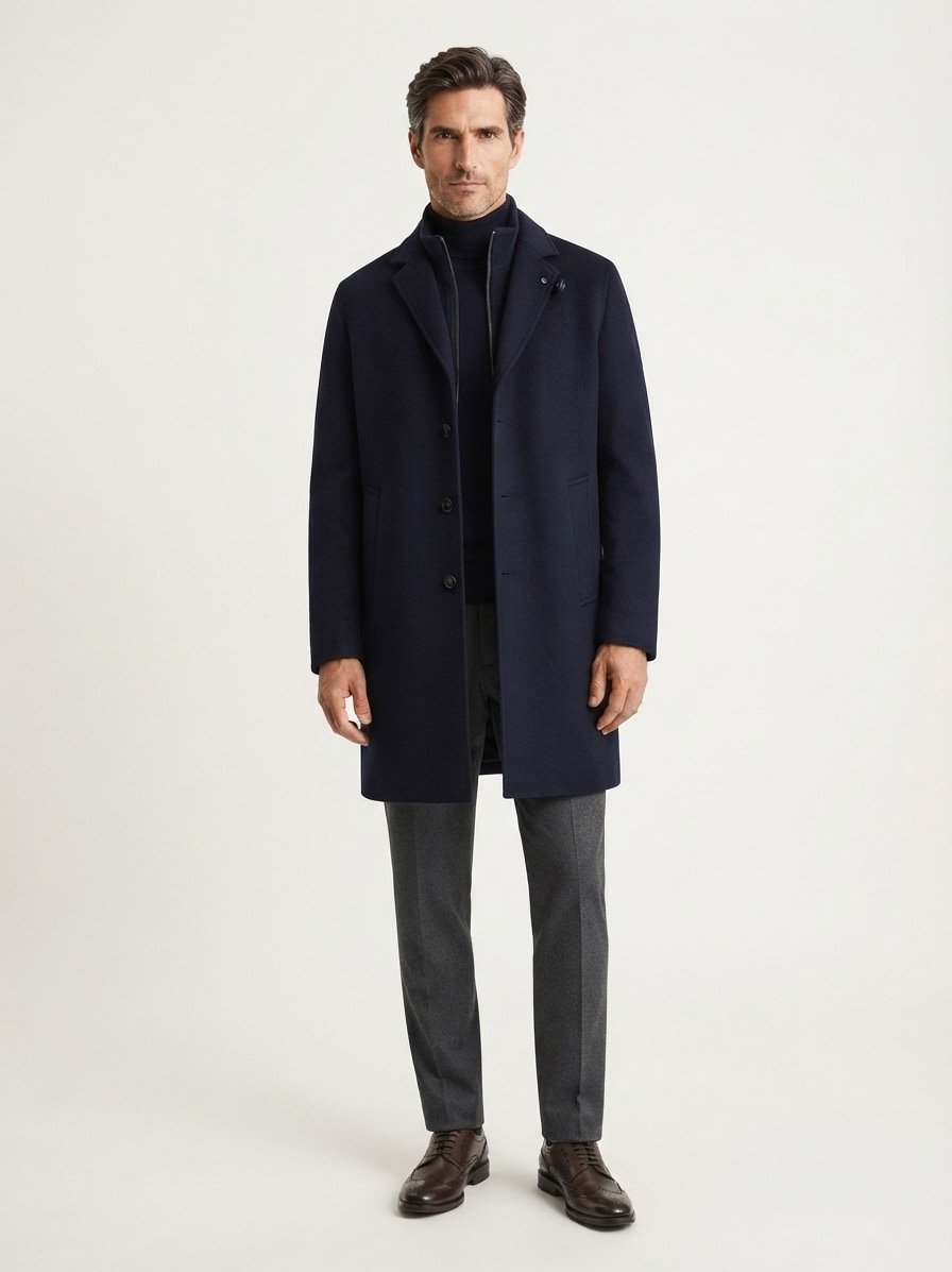 Mantel Wester, Wolle, dunkelblau