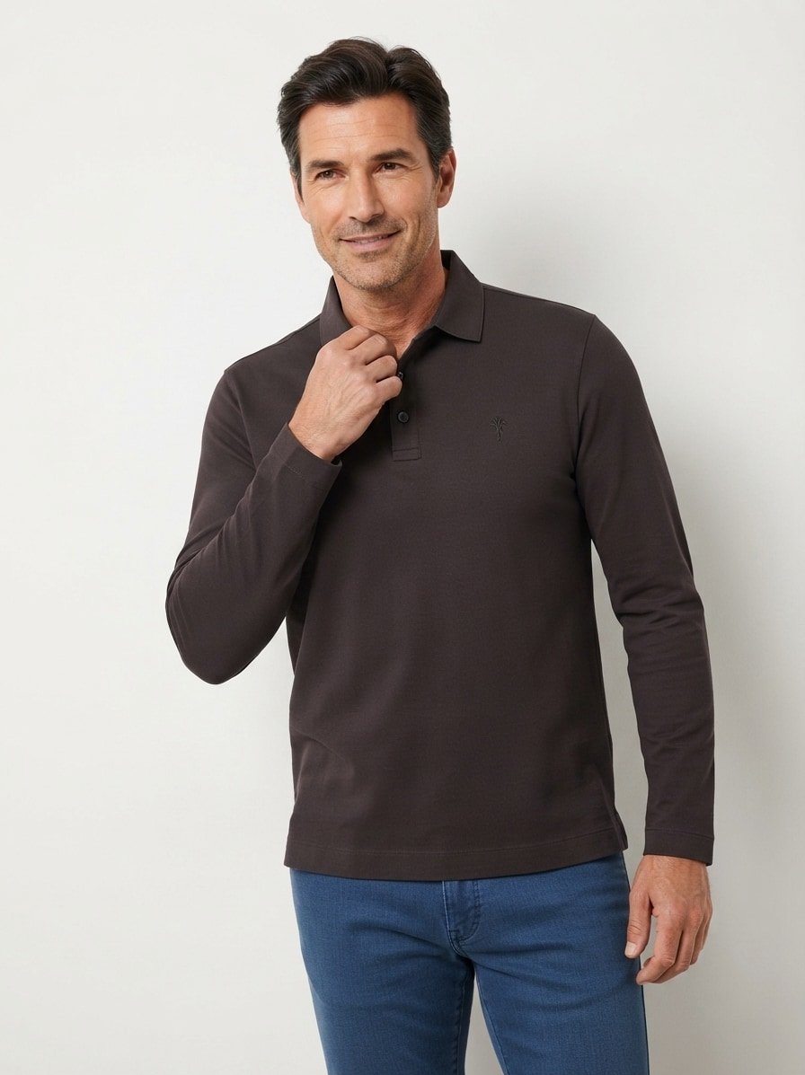 Polo-Shirt, Baumwoll-Jersey, schwarz
