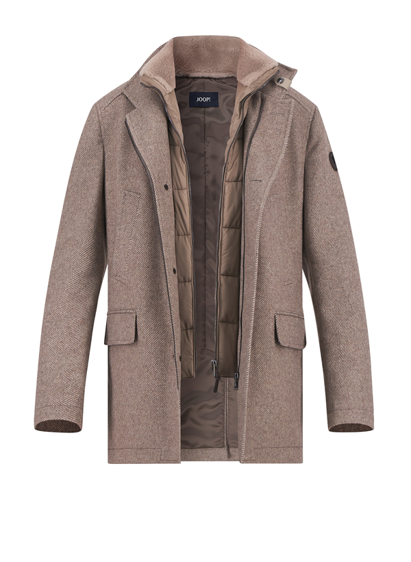 Jacke Gary, Wolle, dunkelbeige meliert