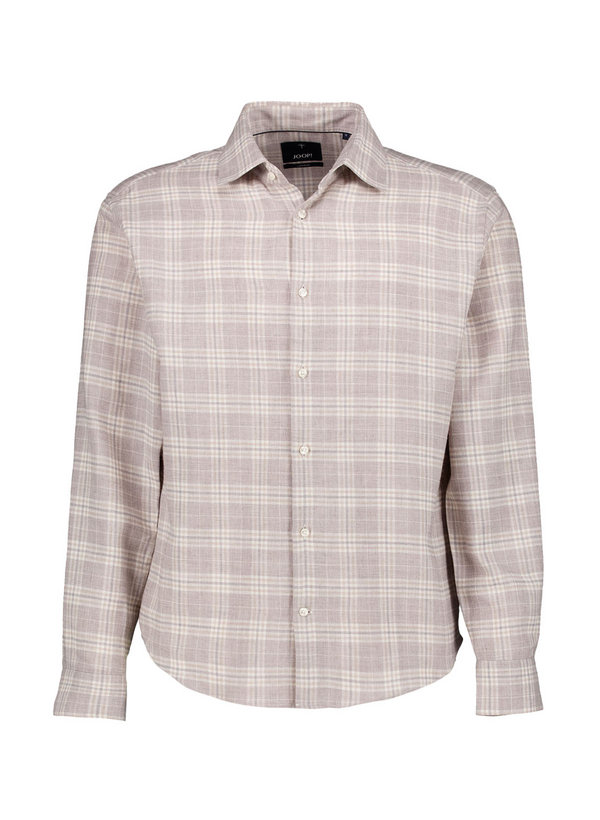 Overshirt, Loose Fit, Baumwolle-Wolle, hellgrau kariert