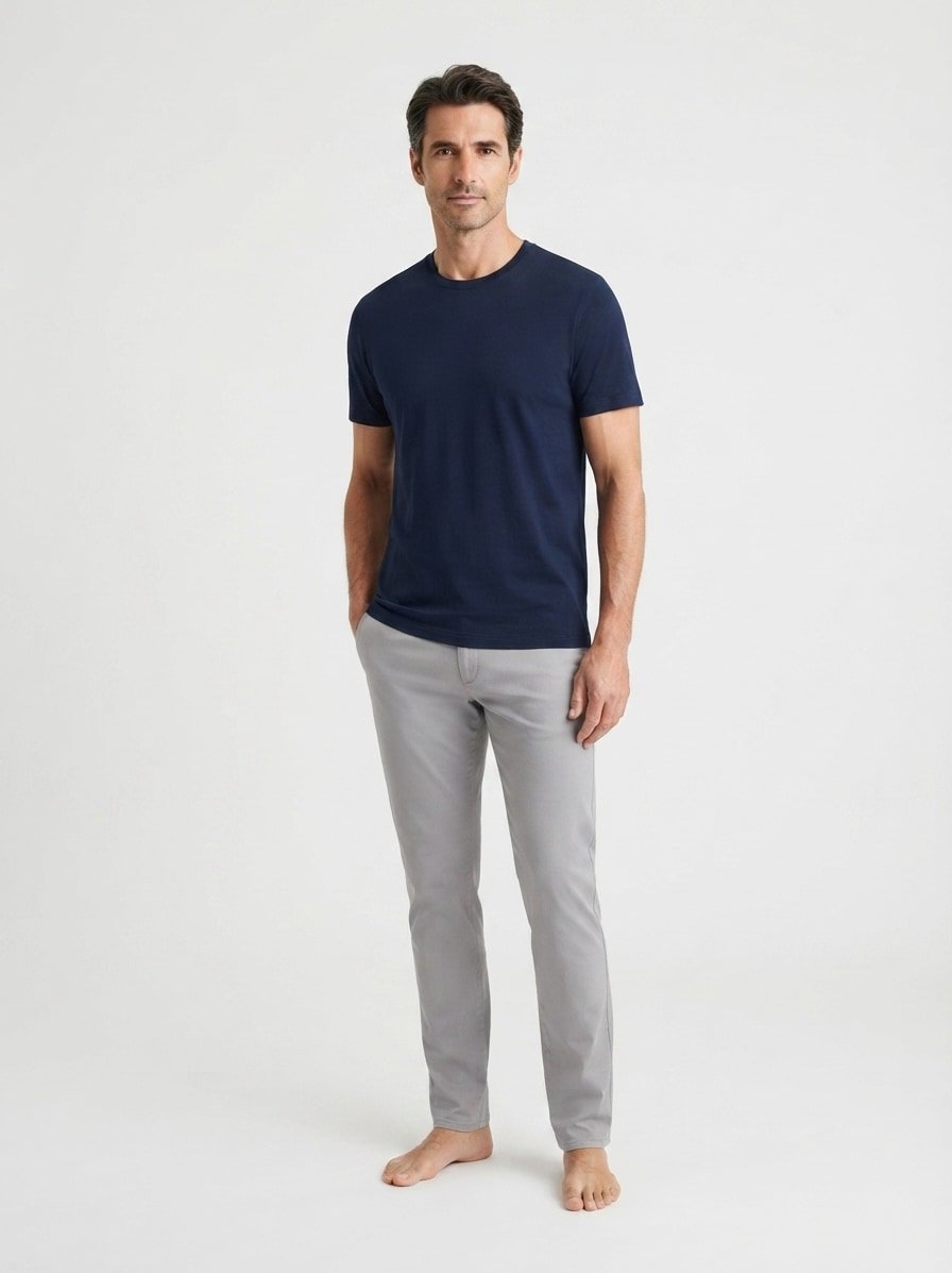 T-Shirt, Comfort Fit, Baumwolle, dunkelblau