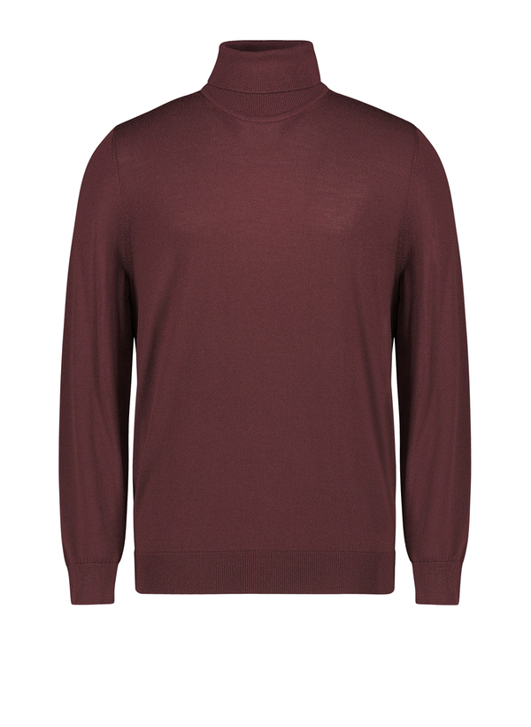 Rollkragenpullover, Merinowolle extrafein, dunkelrot