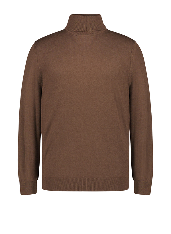 Rollkragenpullover, Merinowolle extrafein, dunkelbraun
