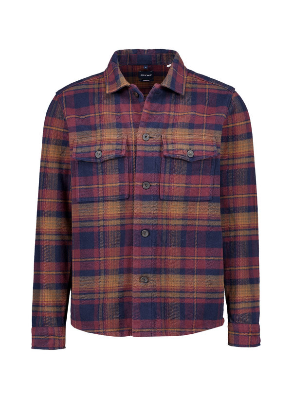 OLYMP Herren Overshirt braun kariert