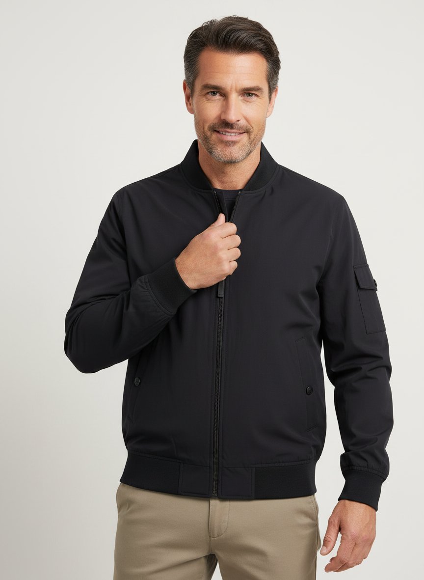 Blouson, Mikrofaser wasserabweisend, schwarz