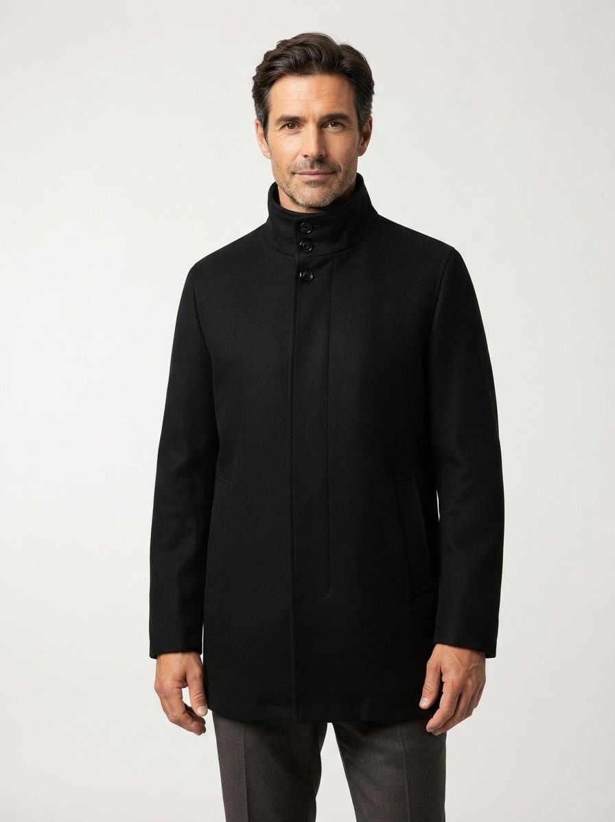 Jacke, Wolle wattiert, schwarz
