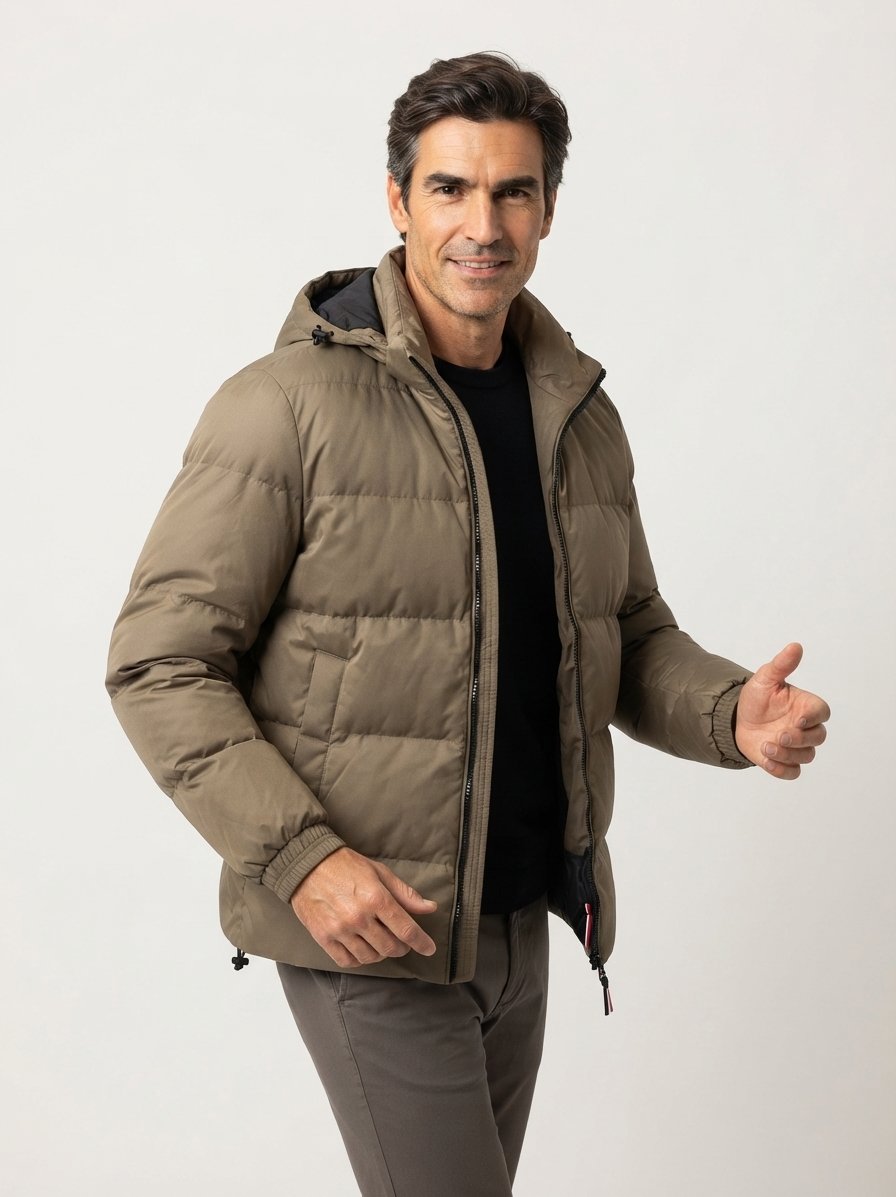Steppjacke, Mikrofaser wasserabweisend, greige