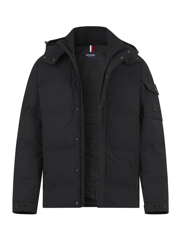 Steppjacke, Mikrofaser wasserabweisend, schwarz