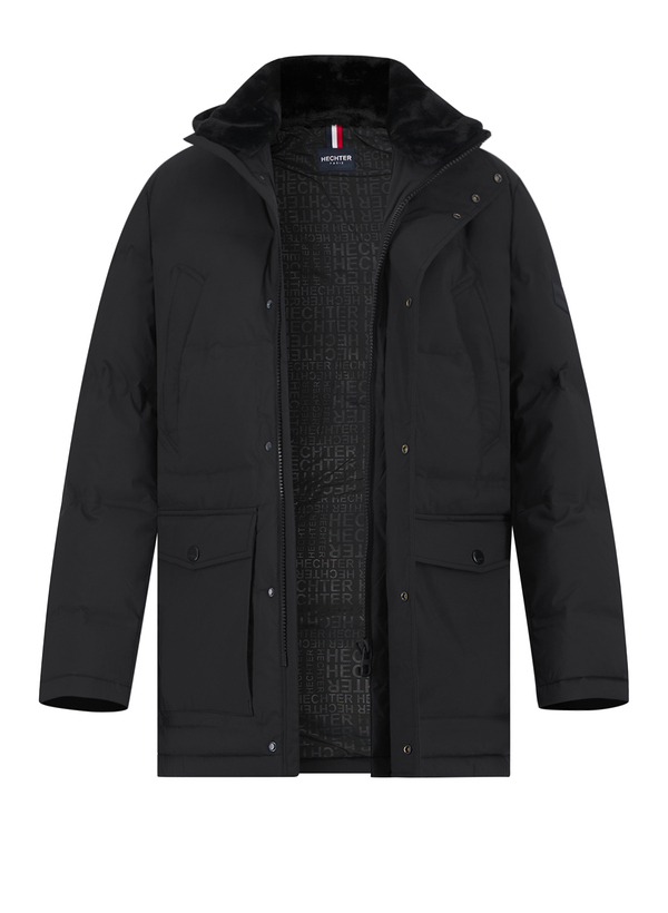 Daunenjacke, Mikrofaser wasserabweisend, schwarz