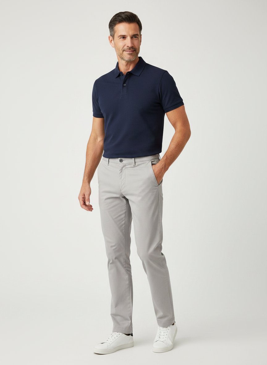 Chino, Regular Fit, Baumwoll-Stretch, grau