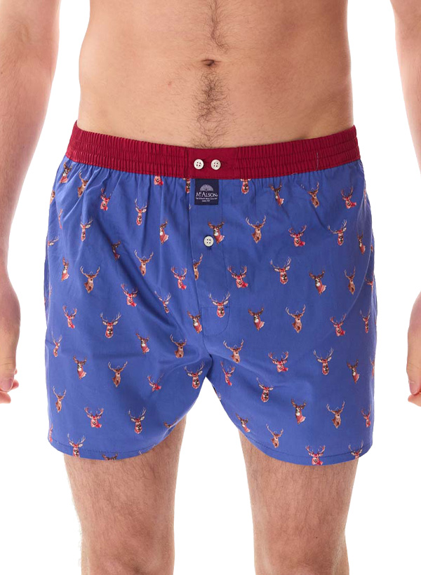 Boxershorts M5458, Baumwolle, navy gemustert