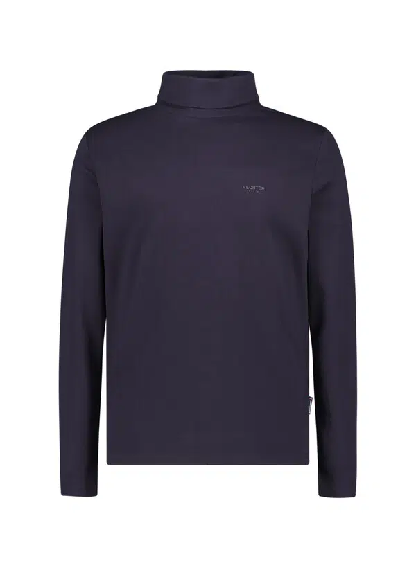 Rollkragenshirt, Baumwoll-Jersey, nachtblau