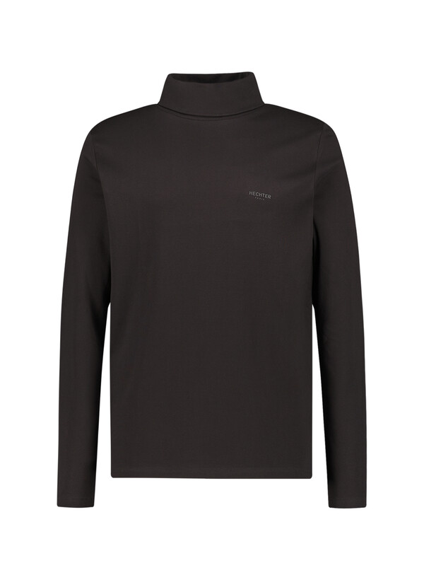 Rollkragenshirt, Baumwoll-Jersey, schwarz
