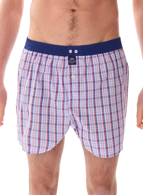 Boxershorts M5415, Baumwolle, blau-rot kariert