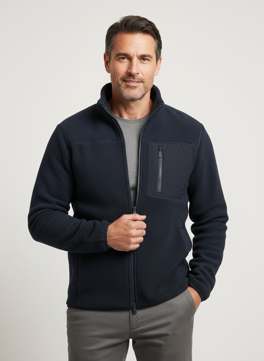 Fleecejacke, Mikrofaser ungefüttert, nachtblau
