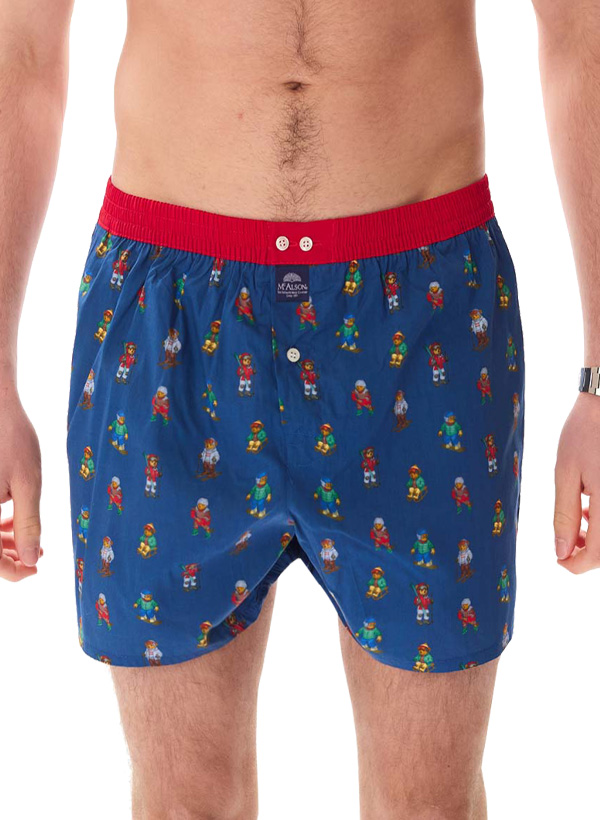 Boxershorts M5442, Baumwolle, navy gemustert