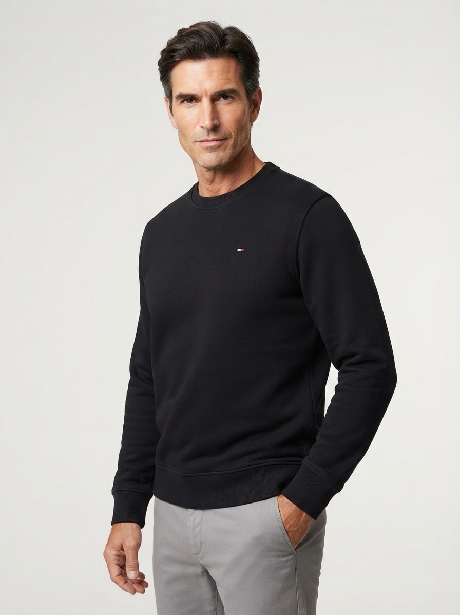 Sweatshirt, Baumwolle, schwarz
