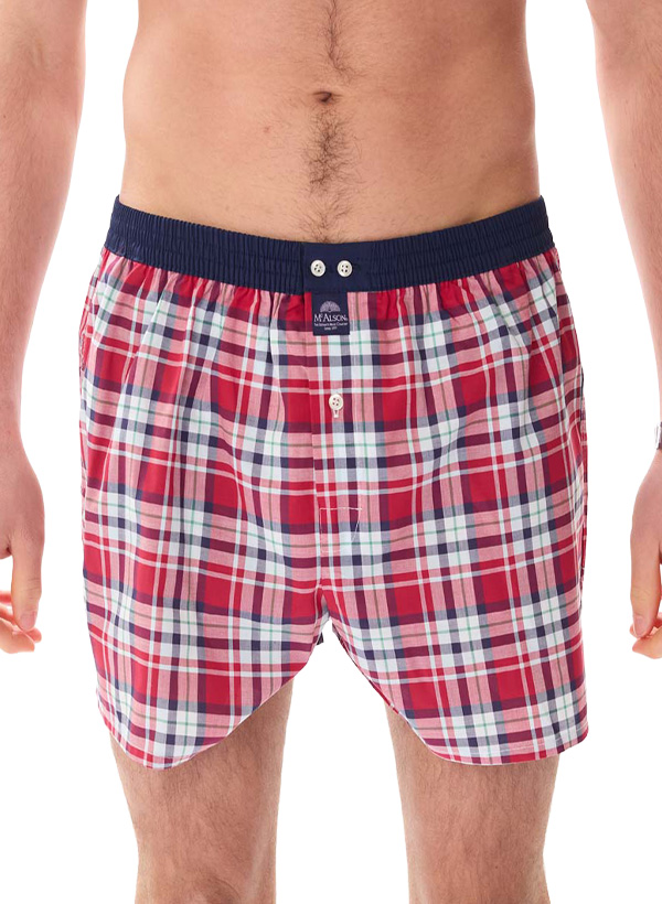 Boxershorts M5431, Baumwolle, rot-navy kariert