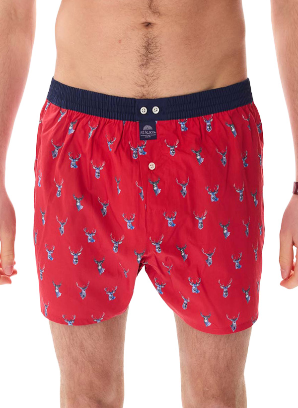 Boxershorts M5461, Baumwolle, rot gemustert