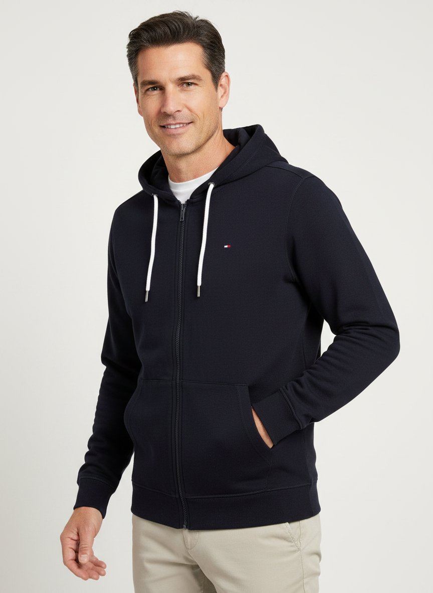 Sweatjacke, Baumwolle, nachtblau