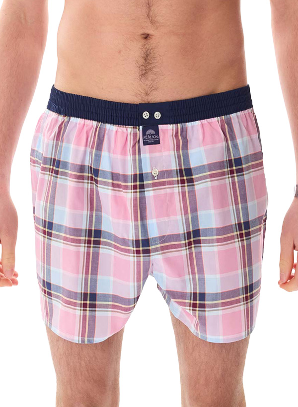 Boxershorts M5432, Baumwolle, rosa-navy kariert