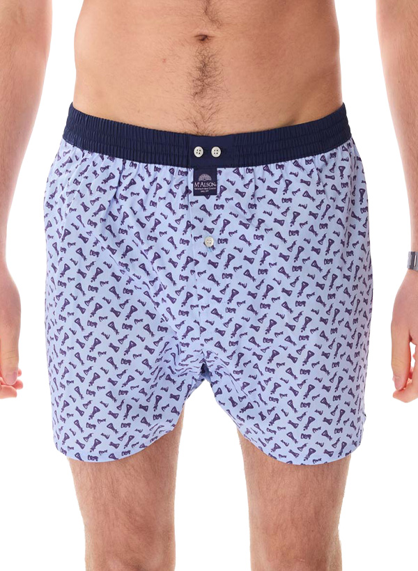 Boxershorts M5450, Baumwolle, navy gemustert