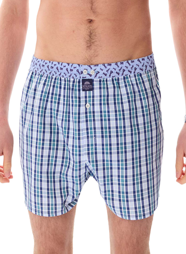 Boxershorts M5411, Baumwolle, blau kariert