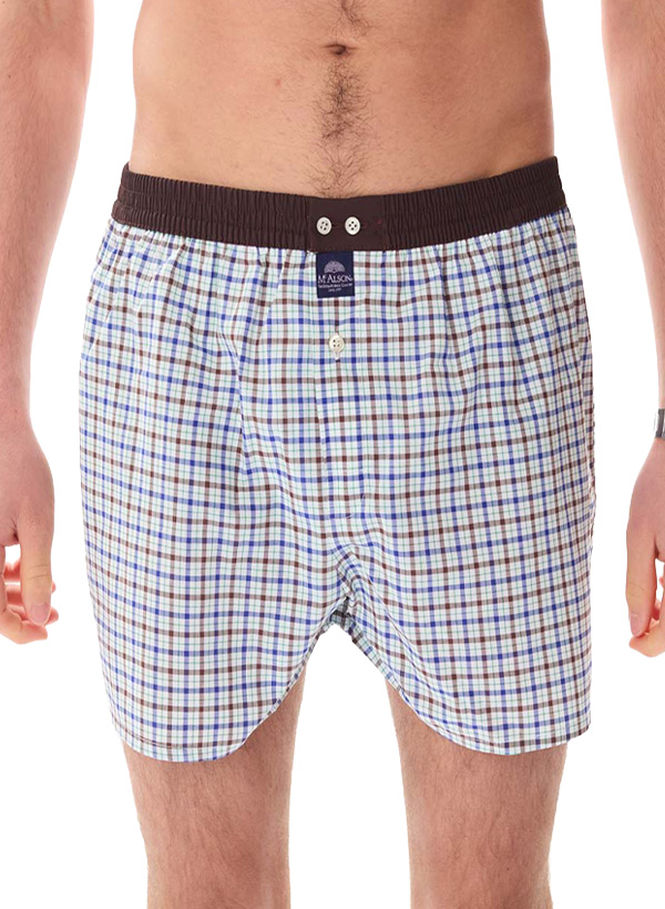 Boxershorts M5428, Baumwolle, navykariert