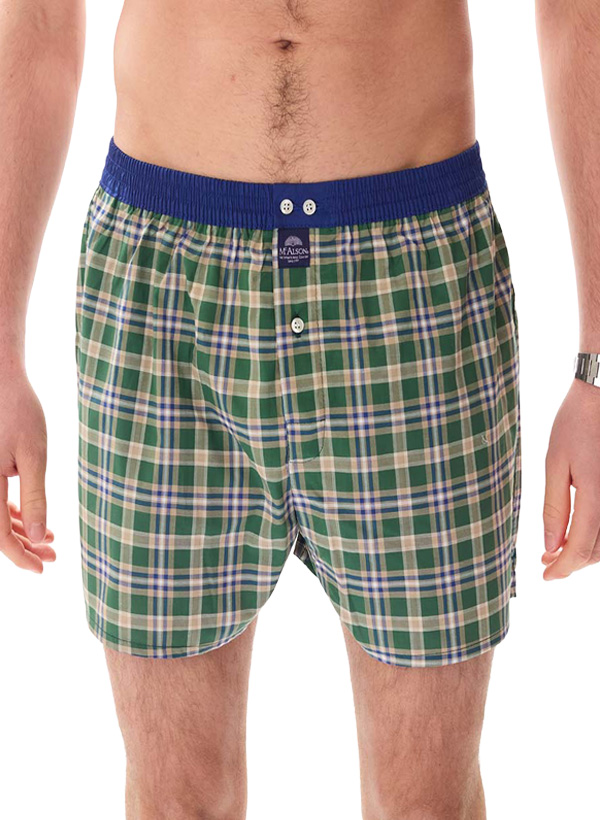 Boxershorts M5429, Baumwolle, grün kariert