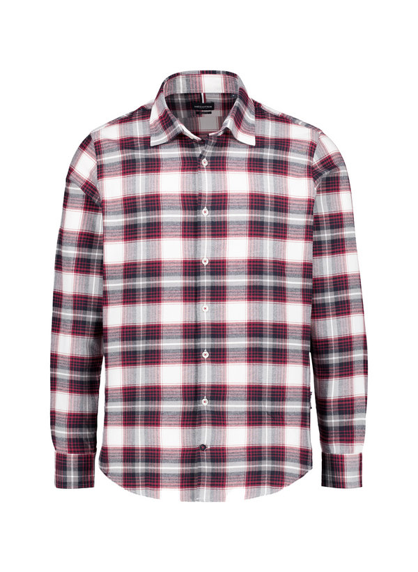Hemd, Modern, Flanell, Kent, dunkelrot kariert