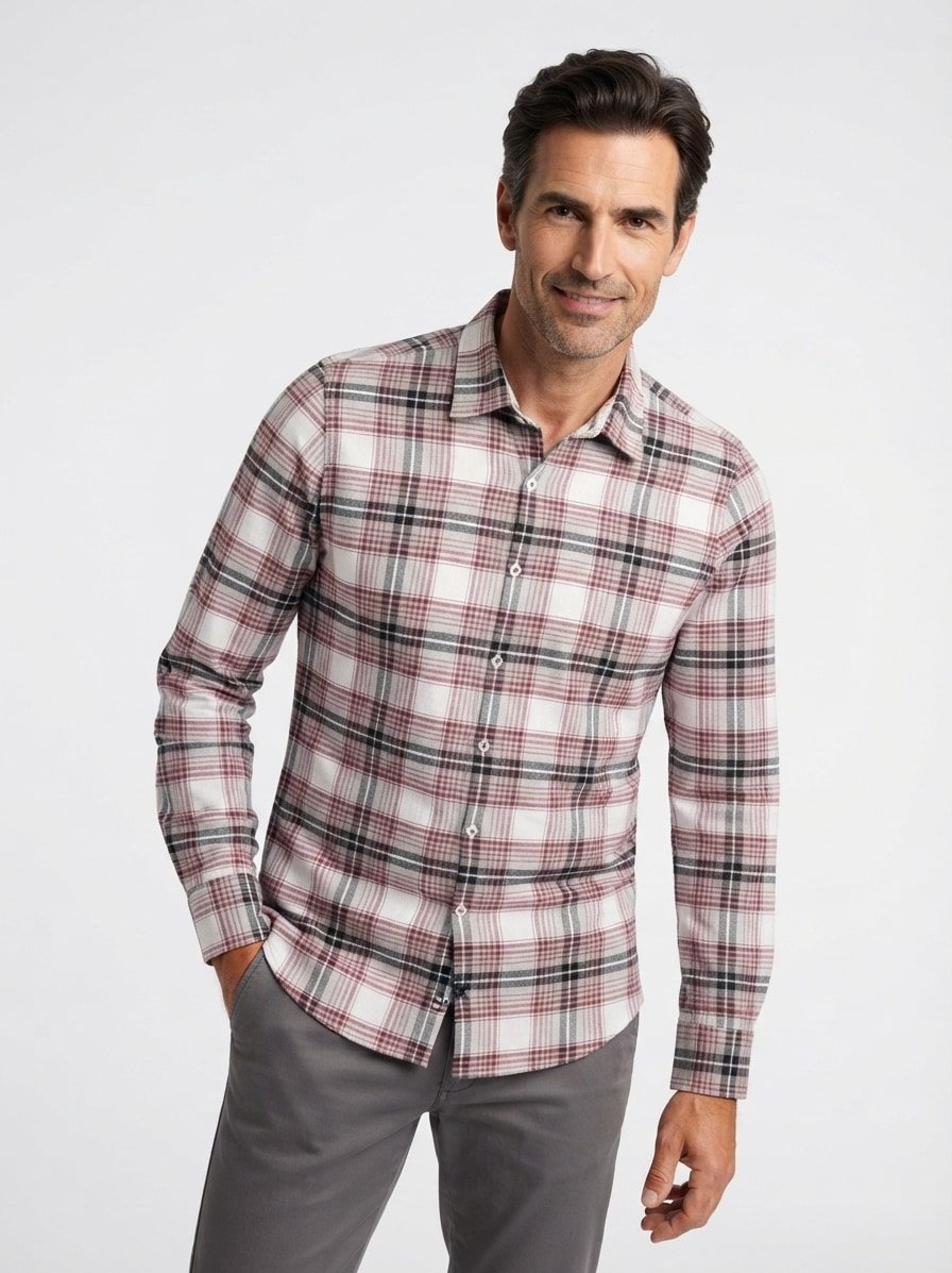 Hemd, Modern, Flanell, Kent, rot kariert