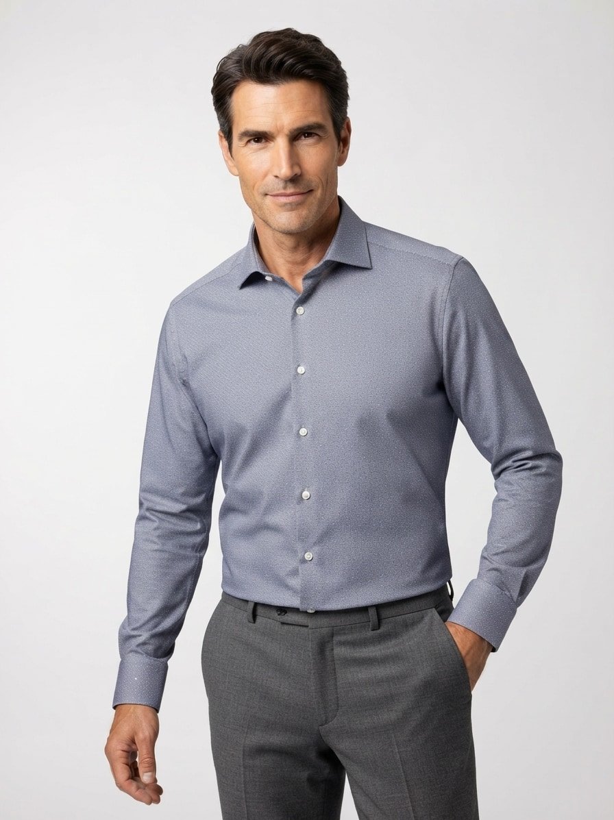 Hemd, Modern, Jersey schnelltrocknend, Kent, blau