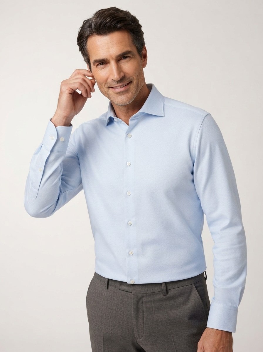 Hemd, Modern, Jersey schnelltrocknend, Kent, bleu