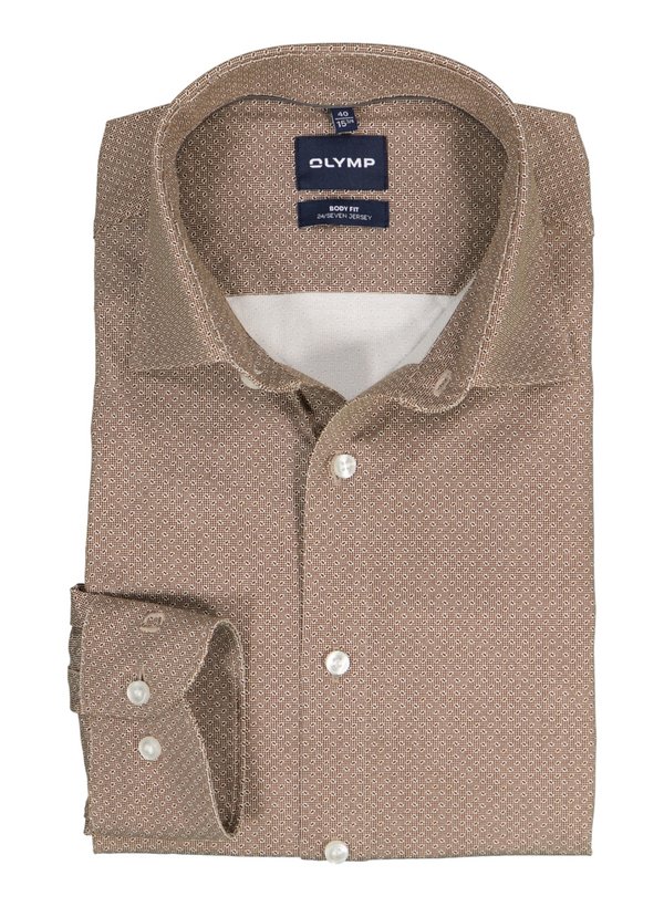 OLYMP Herren Hemd braun Jersey