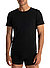 T-Shirt, Baumwoll-Stretch, schwarz - schwarz