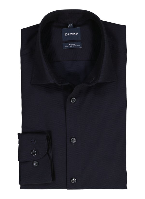 OLYMP Herren Hemd blau Baumwoll-Stretch