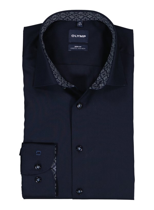 OLYMP Herren Hemd blau Baumwoll-Stretch