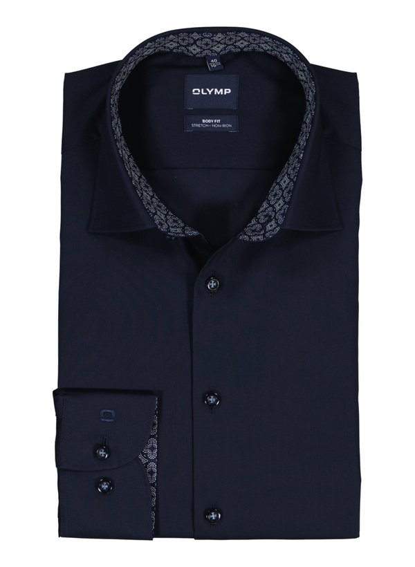 OLYMP Herren Hemd blau Baumwoll-Stretch