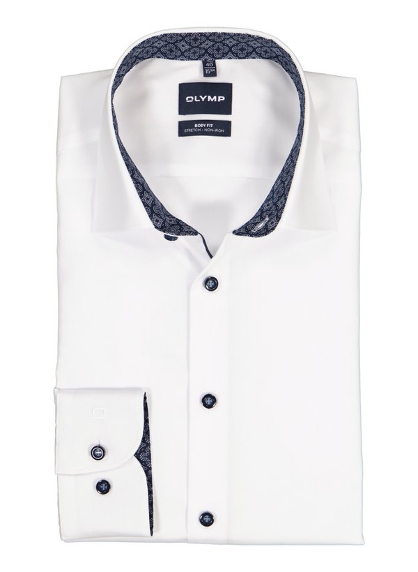 OLYMP Herren Hemd blau Baumwoll-Stretch