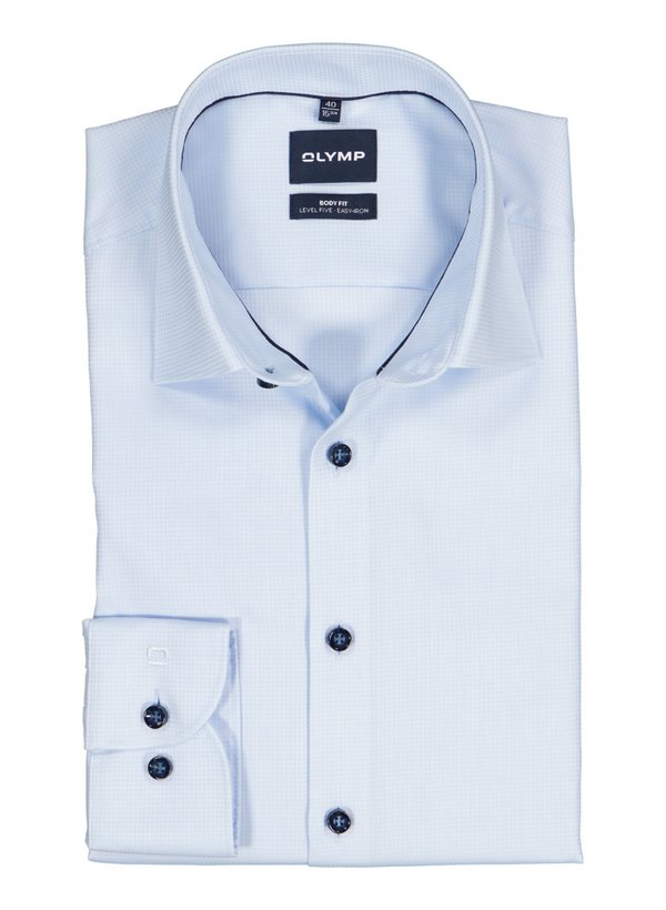 OLYMP Herren Hemd blau Baumwoll-Stretch