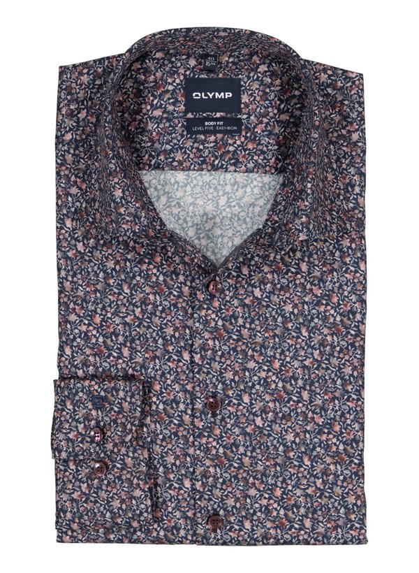 OLYMP Herren Hemd blau Baumwoll-Stretch