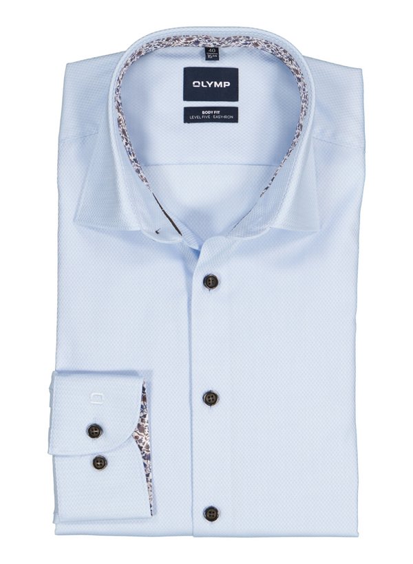 OLYMP Herren Hemd blau Baumwoll-Stretch