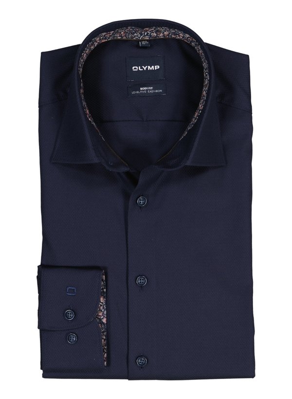 OLYMP Herren Hemd blau Baumwoll-Stretch