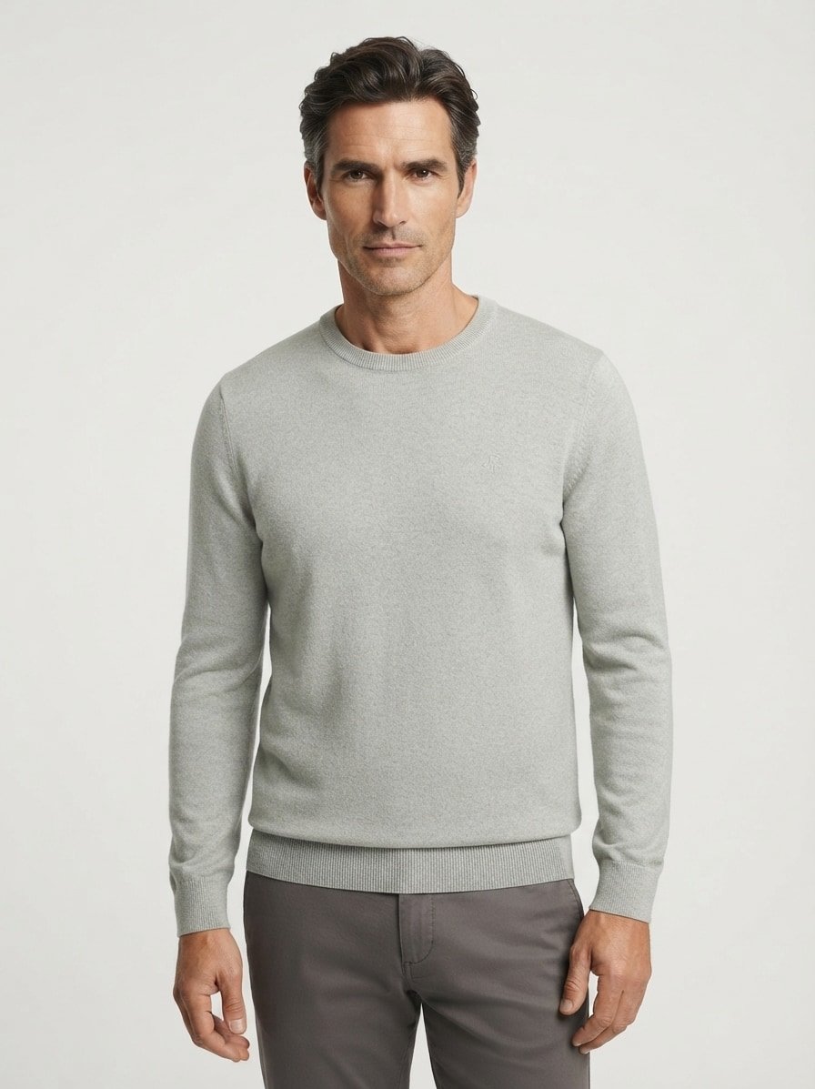 Troyer, Baumwolle-Wolle, faded mint melange