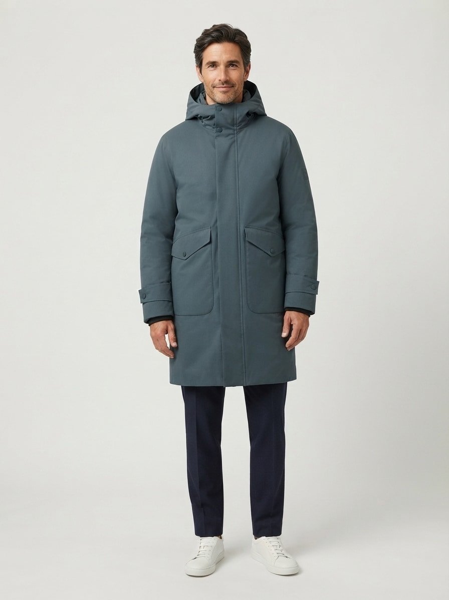 Daunenparka, Mikrofaser wasserabweisend, skipping stone